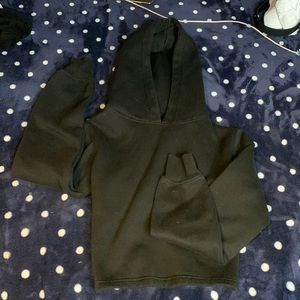 PRETTYLITTLETHING black hoodie open tied up back very cute never worn